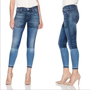 Hudson Isla Midrise Crop Patchwork Skinny Jeans